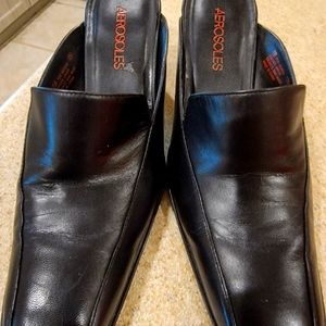 Areosole black heeled shoes